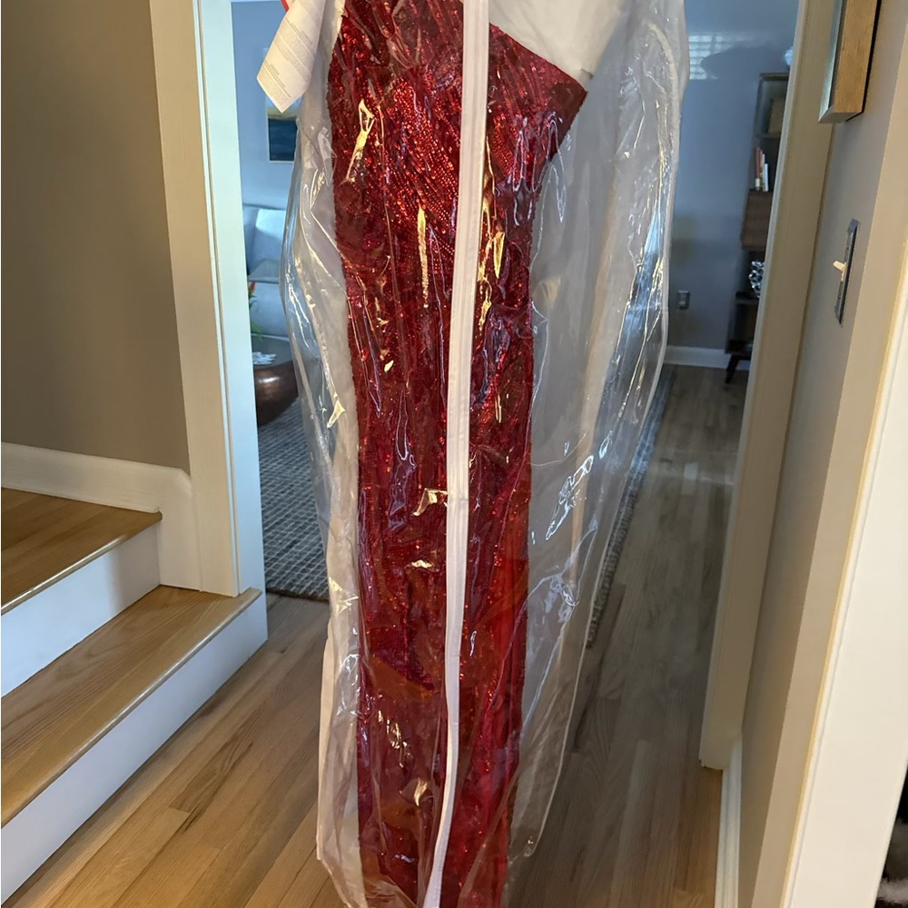 Primavera Couture One-Shoulder Red Dress - Picture 4 of 4